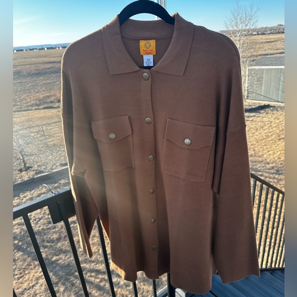 Ruby Rd. Tan Button-Up Jacket - Picture 3 of 7